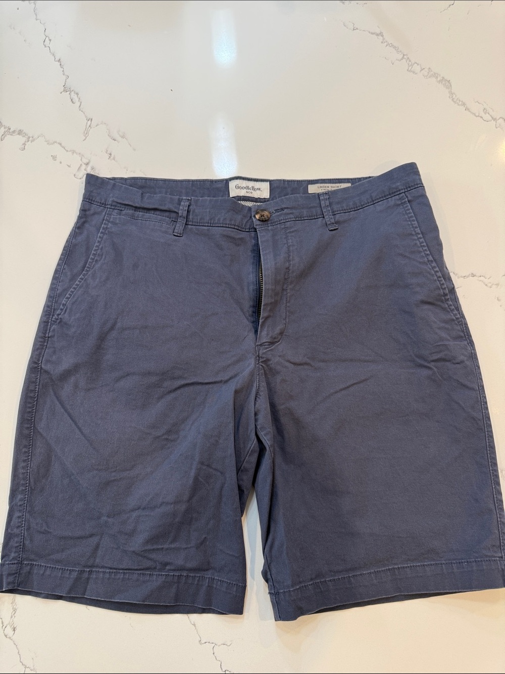 Goodfellow & Co Navy Flat-Front Chino Shorts
